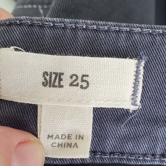 Madewell Jeans Womens 25 Gray Skinny Fatigue Military Moto Ankle Zip - Picture 7 of 14